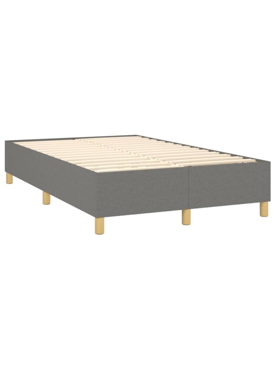 Box spring postel s matrací a LED tmavě šedá 120x200 cm textil
