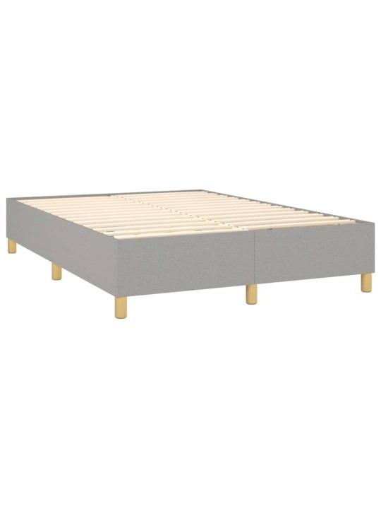 Box spring postel s matrací a LED světle šedá 140x190 cm textil