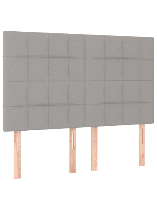 Box spring postel s matrací a LED světle šedá 140x190 cm textil