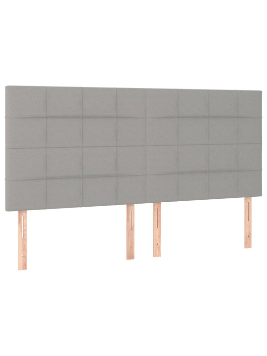 Box spring postel s matrací a LED světle šedá 160x200 cm textil