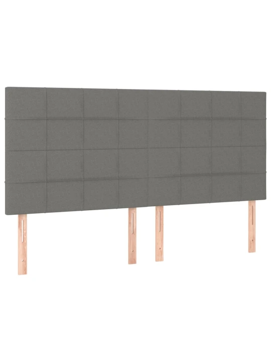 Box spring postel s matrací a LED tmavě šedá 160x200 cm textil