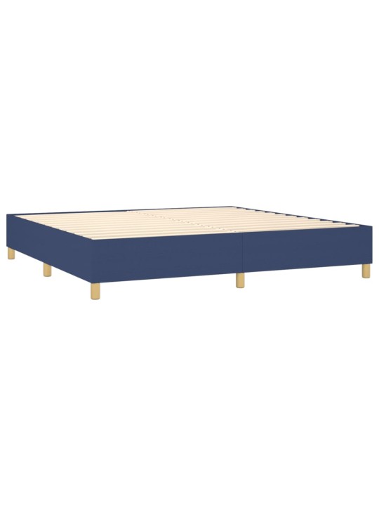 Box spring postel s matrací a led modrá 200x200 cm textil