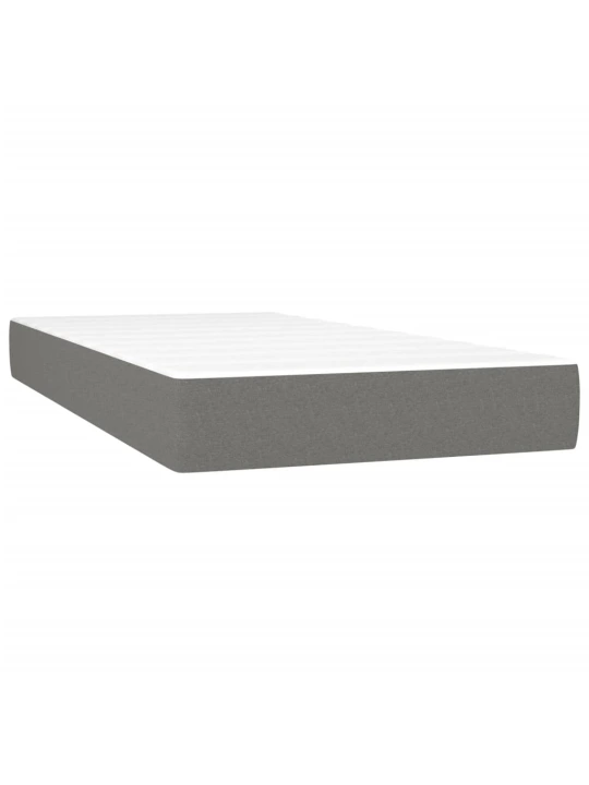 Box spring postel s matrací a LED tmavě šedá 100x200 cm textil