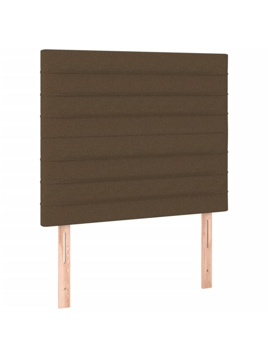 Box spring postel s matrací a led tmavě hnědá 100x200 cm textil