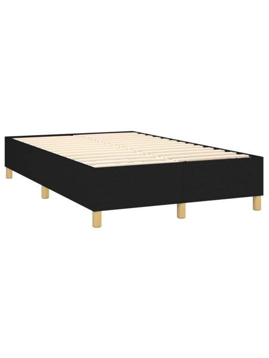Box spring postel s matrací a LED černá 120 x 200 cm textil