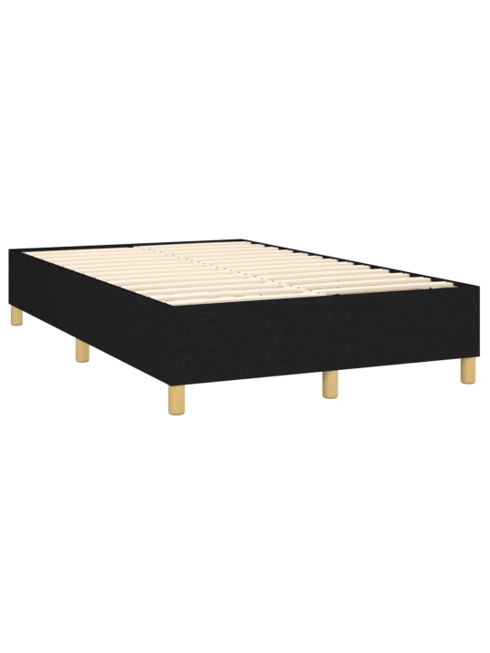 Box spring postel s matrací a LED černá 120 x 200 cm textil