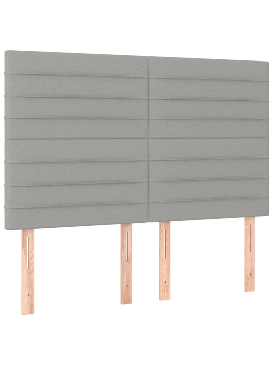 Box spring postel s matrací a LED světle šedá 140x190 cm textil