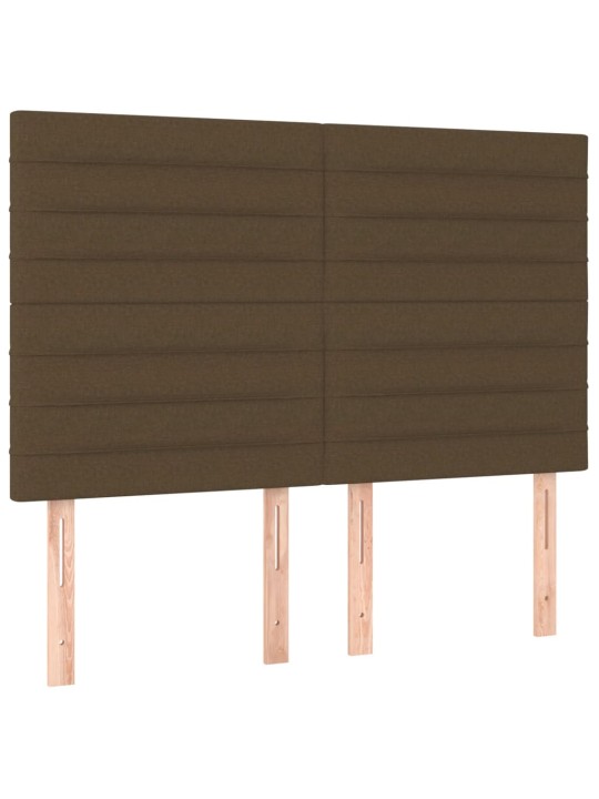 Box spring postel s matrací a LED tmavě hnědá 140x190 cm textil