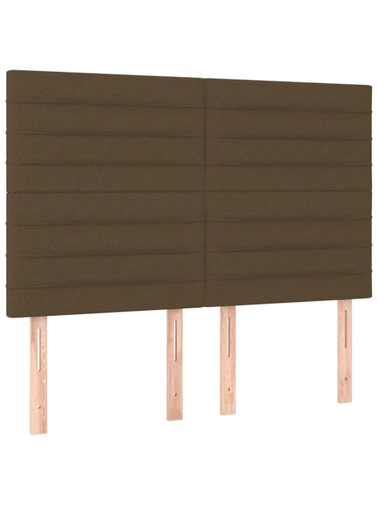 Box spring postel s matrací a LED tmavě hnědá 140x190 cm textil
