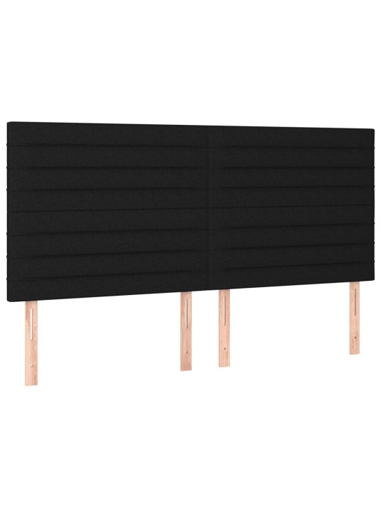 Box spring postel s matrací a LED černá 160x200 cm textil