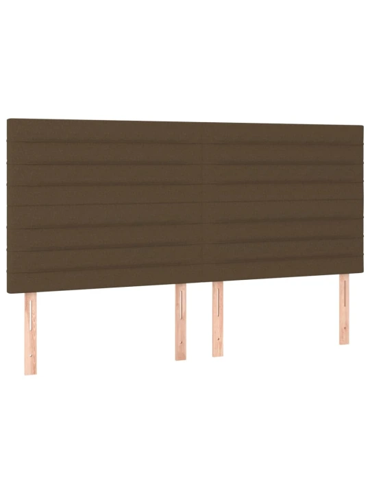 Box spring postel s matrací a led tmavě hnědá 200x200 cm textil