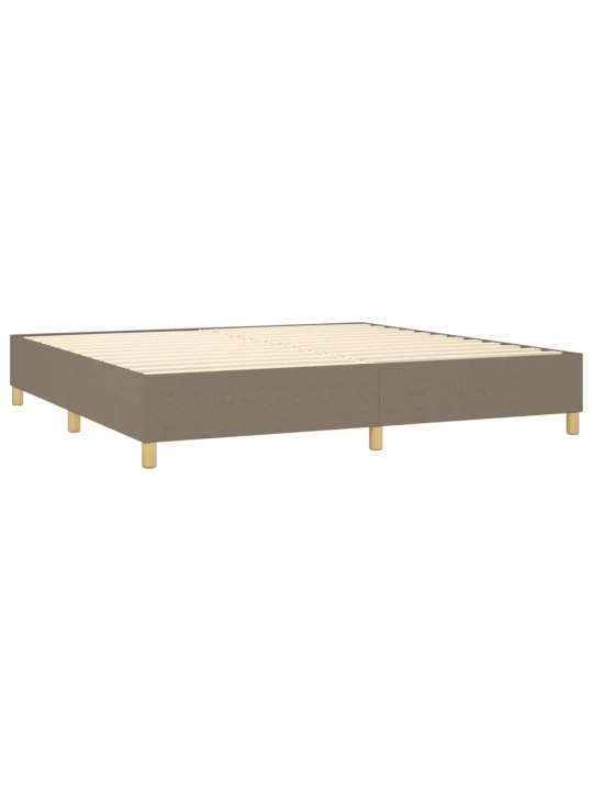 Box spring postel s matrací a led taupe 200x200 cm textil