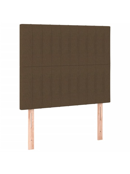 Box spring postel s matrací a led tmavě hnědá 100x200 cm textil