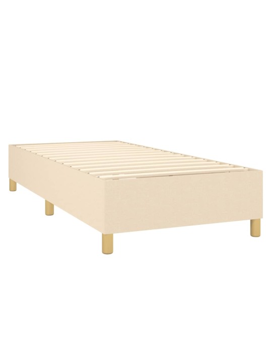 Box spring postel s matrací a LED krémová 100x200 cm textil