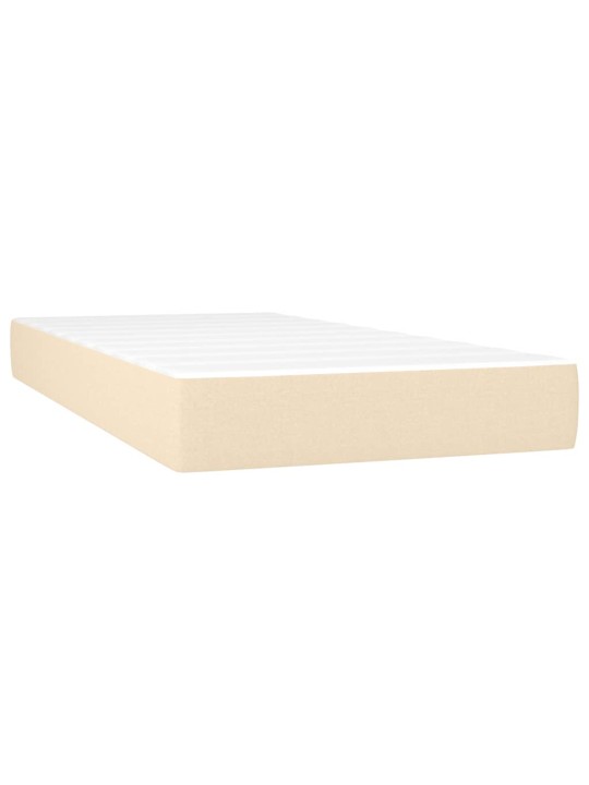 Box spring postel s matrací a LED krémová 100x200 cm textil