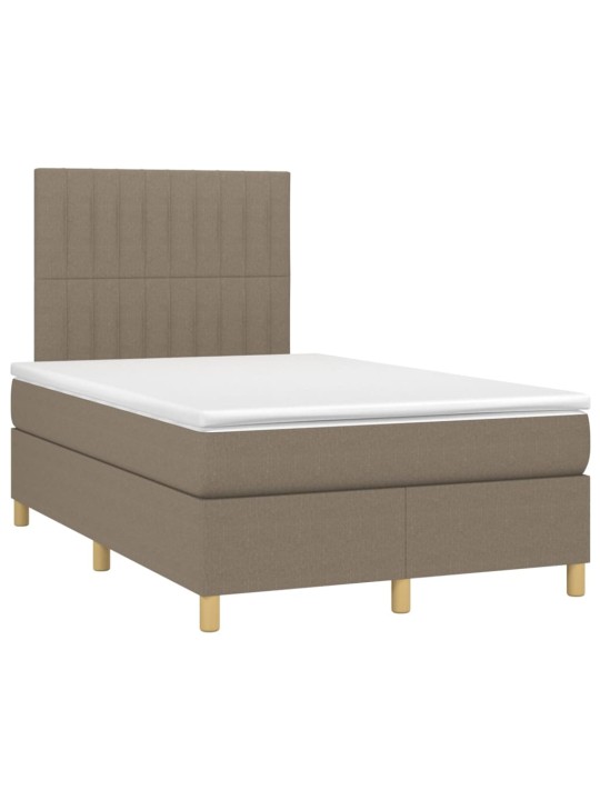 Box spring postel s matrací a LED taupe 120 x 200 cm textil