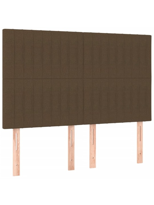 Box spring postel s matrací a led tmavě hnědá 140x190 cm textil