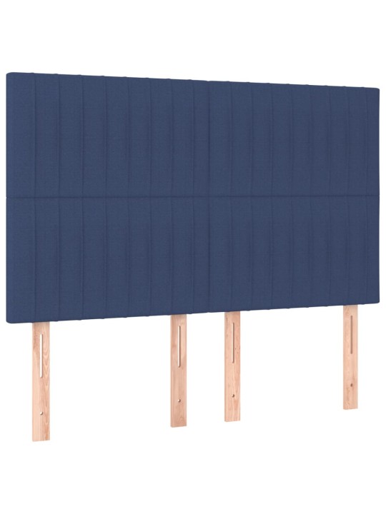 Box spring postel s matrací a LED modrá 140x190 cm textil