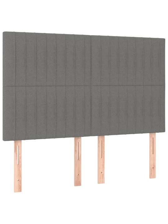 Box spring postel s matrací a LED tmavě šedá 140x200 cm textil