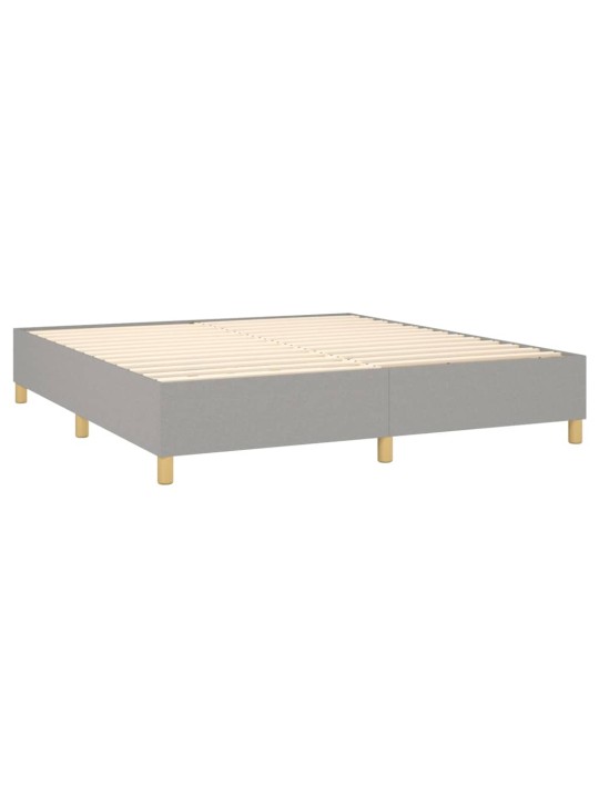 Box spring postel s matrací a LED světle šedá 160x200 cm textil
