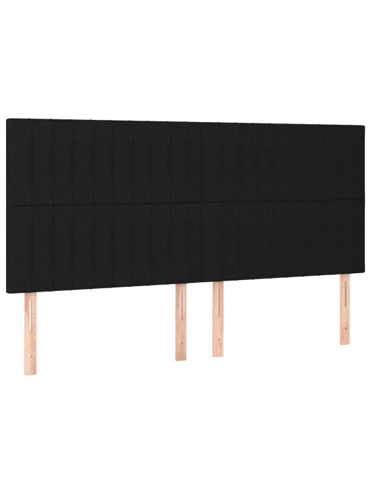 Box spring postel s matrací a LED černá 160x200 cm textil