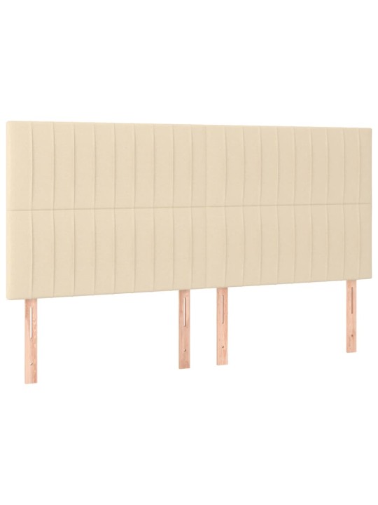 Box spring postel s matrací a led krémová 160x200 cm textil