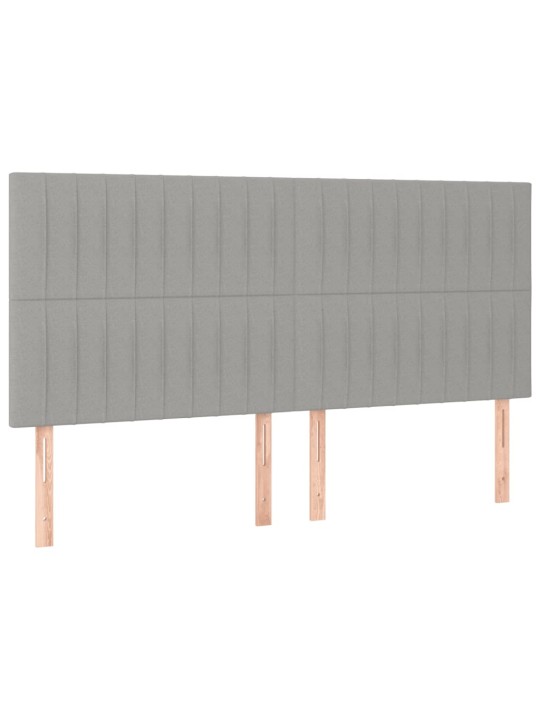 Box spring postel s matrací a LED světle šedá 180x200 cm textil