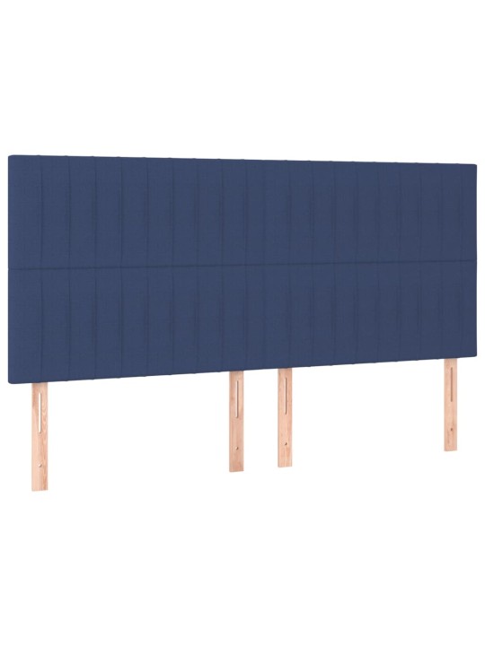 Box spring postel s matrací a LED modrá 180x200 cm textil