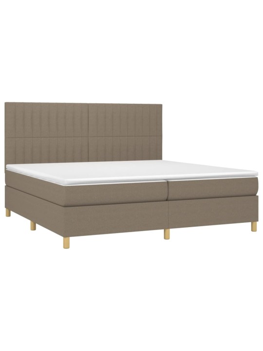 Box spring postel s matrací a led taupe 200x200 cm textil