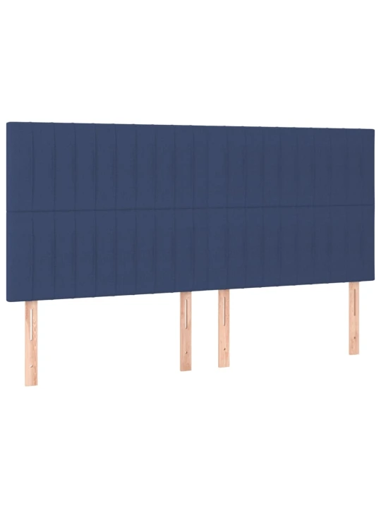 Box spring postel s matrací a LED modrá 200x200 cm textil