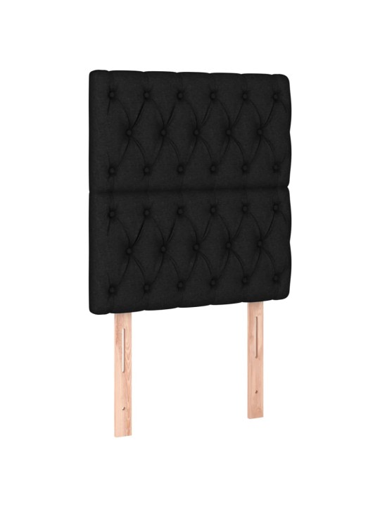 Box spring postel s matrací a LED černá 80 x 200 cm textil
