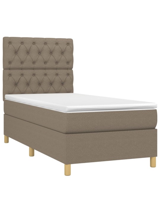 Box spring postel s matrací a led taupe 80 x 200 cm textil