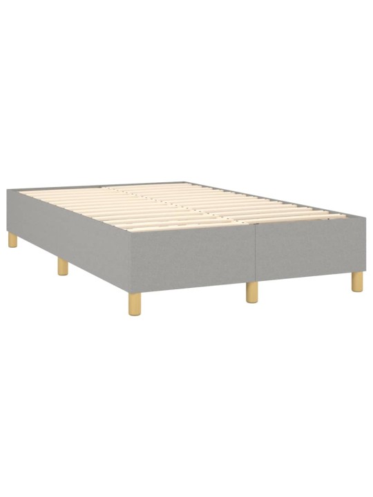 Box spring postel s matrací a LED světle šedá 120x200 cm textil