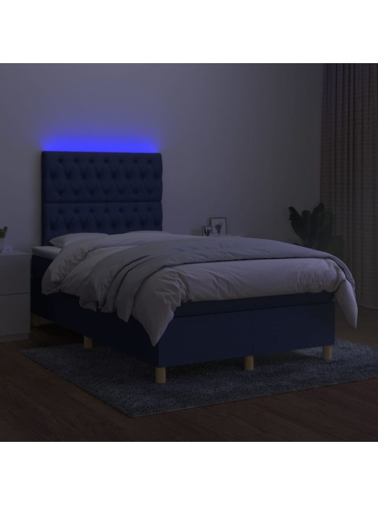 Box spring postel s matrací a LED černá 120 x 200 cm textil