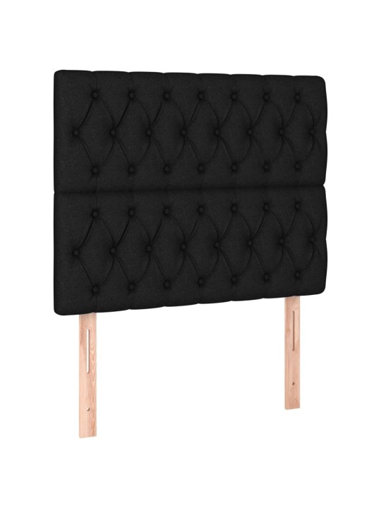Box spring postel s matrací a LED černá 120 x 200 cm textil