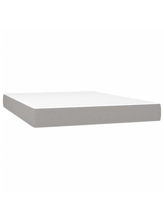 Box spring postel s matrací a LED světle šedá 140x190 cm textil