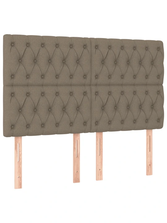 Box spring postel s matrací a led taupe 140x200 cm textil