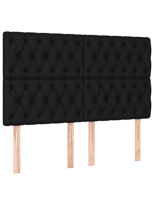 Box spring postel s matrací a LED černá 160x200 cm textil