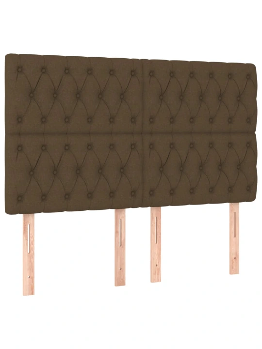 Box spring postel s matrací a led tmavě hnědá 160x200 cm textil