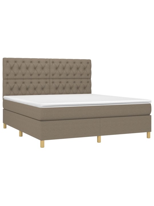 Box spring postel s matrací a led taupe 160x200 cm textil