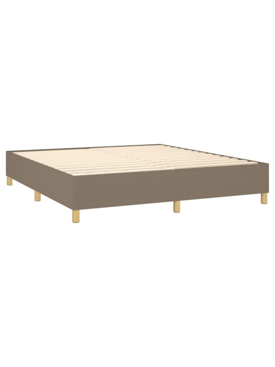Box spring postel s matrací a led taupe 160x200 cm textil