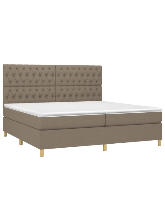 Box spring postel s matrací a led taupe 200x200 cm textil