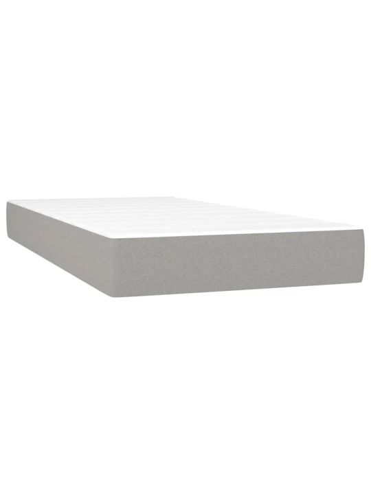 Box spring postel s matrací a LED světle šedá 80x200 cm textil