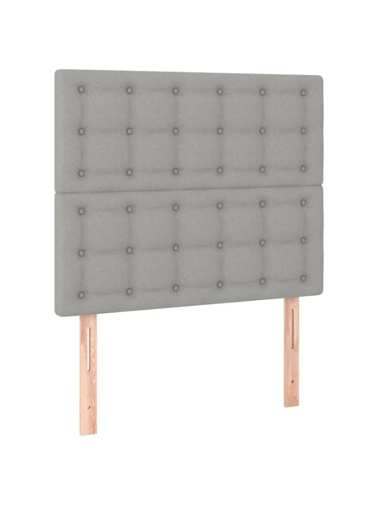 Box spring postel s matrací a LED světle šedá 80x200 cm textil