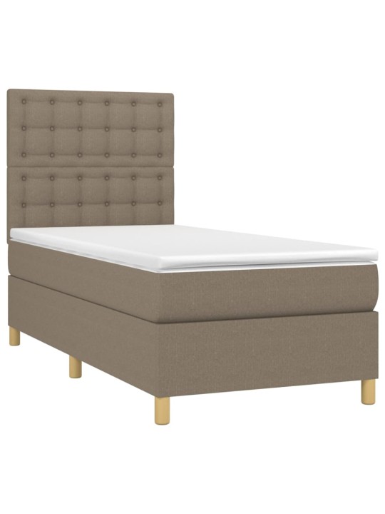 Box spring postel s matrací a LED taupe 100x200 cm textil
