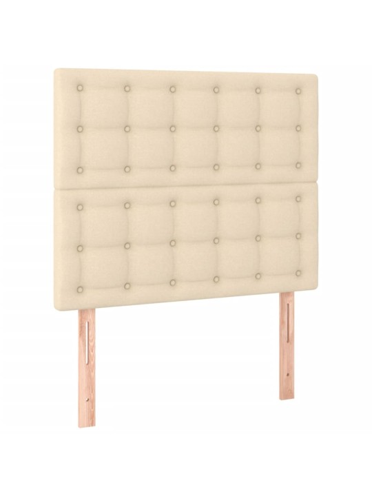Box spring postel s matrací a led krémová 100x200 cm textil