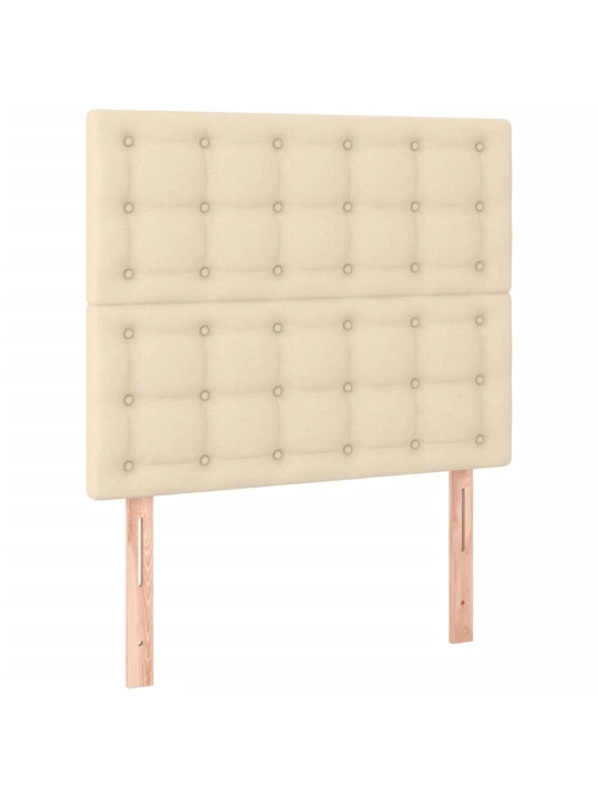 Box spring postel s matrací a led krémová 100x200 cm textil