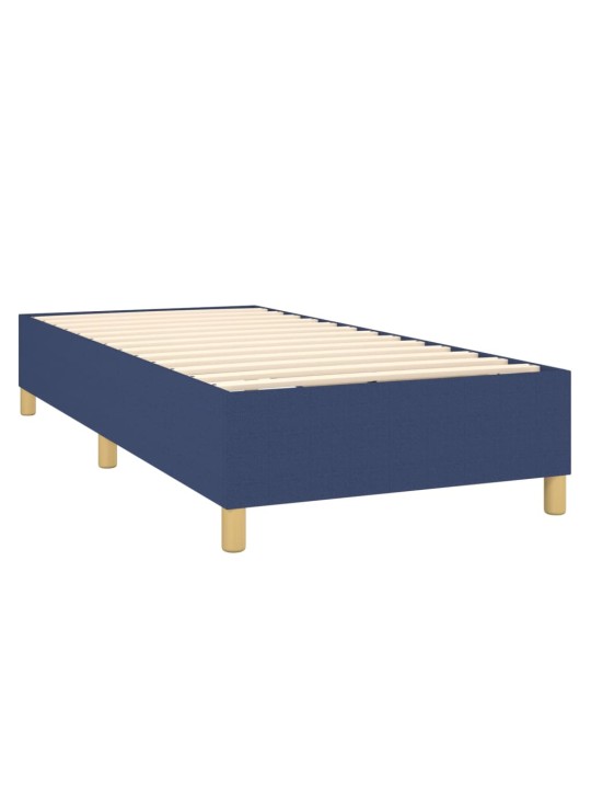 Box spring postel s matrací a LED modrá 100x200 cm textil