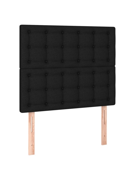 Box spring postel s matrací a LED černá 120 x 200 cm textil