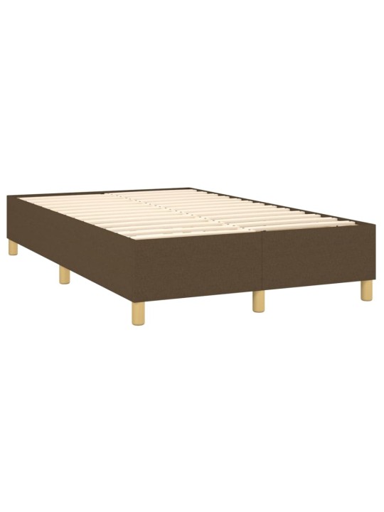 Box spring postel s matrací a led tmavě hnědá 120x200 cm textil